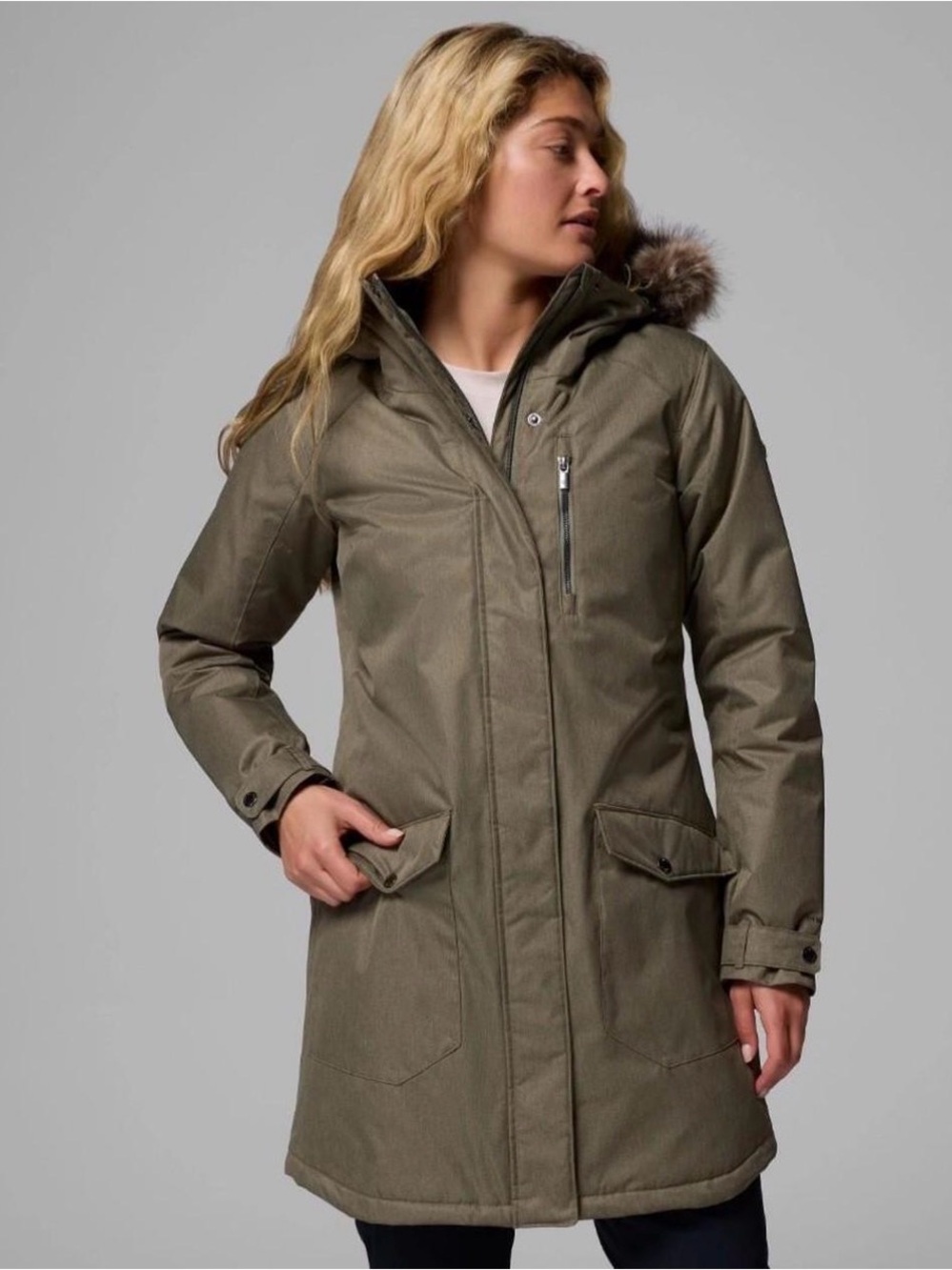 Columbia Women’s Active Fit Suttle Mountain Long Insulated Parka Jacket hoodie S